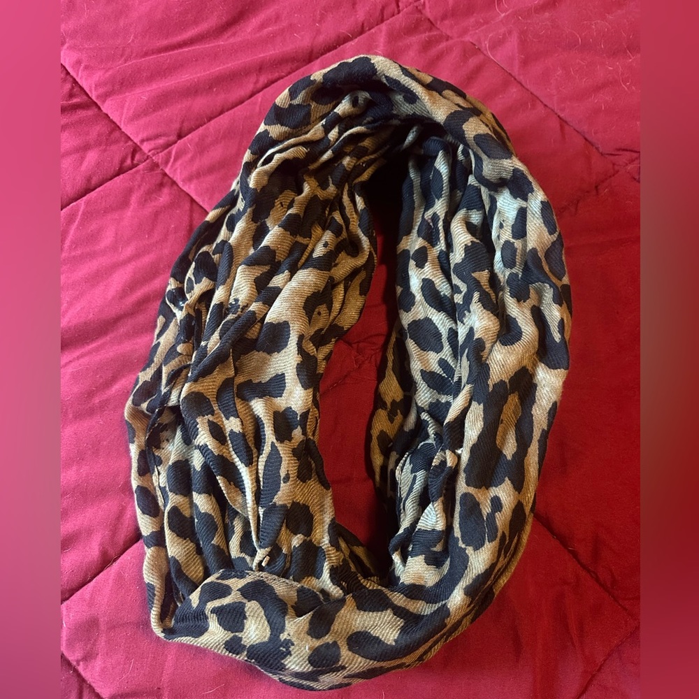 Leopard print infinity scarf